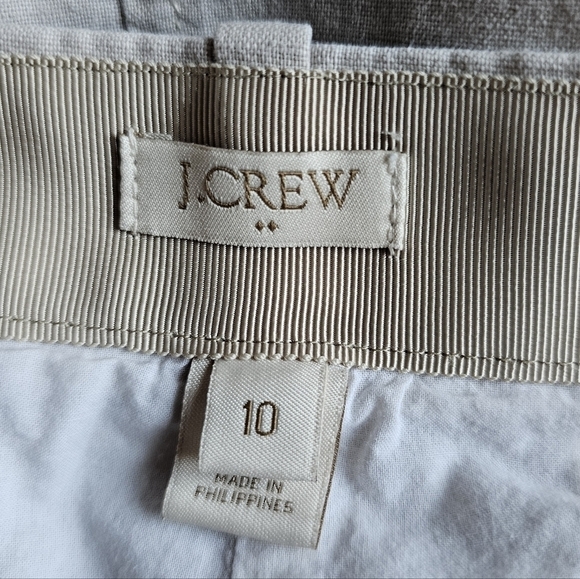 J. Crew linen cotton blend gold tone hardware cargo zipper mini skirt Size 10 - Picture 4 of 6